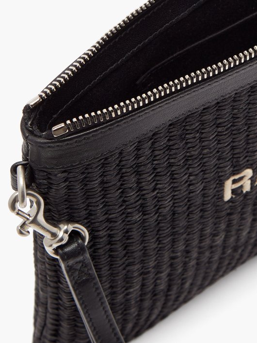 Rive Gauche raffia pouch