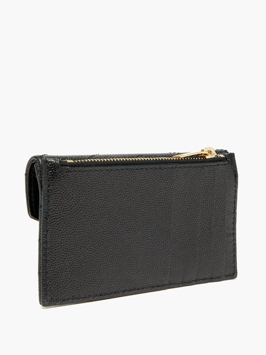 YSL-logo quilted-leather cardholder