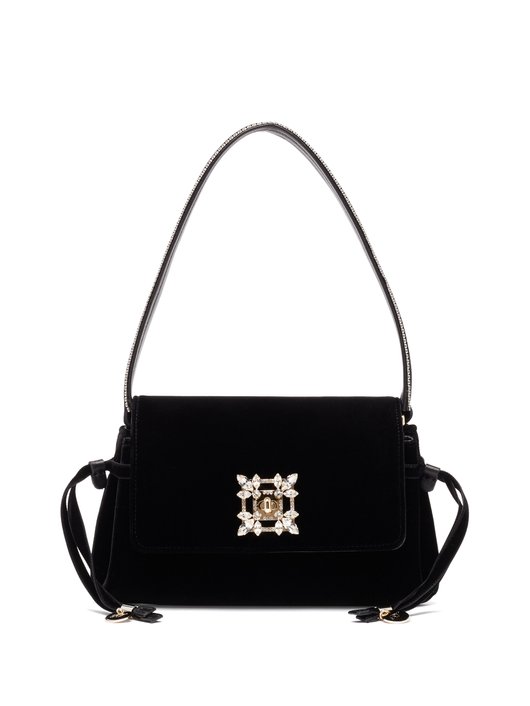 Miss Vivier crystal-embellished velvet bag