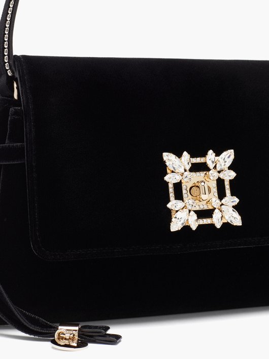 Miss Vivier crystal-embellished velvet bag