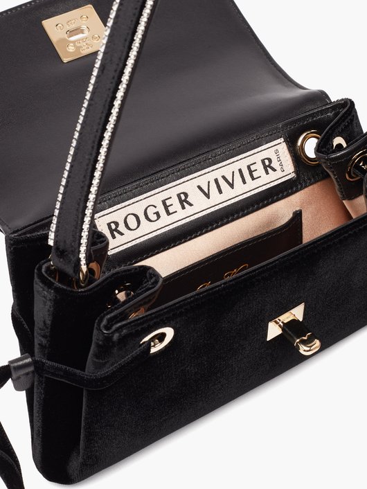 Miss Vivier crystal-embellished velvet bag