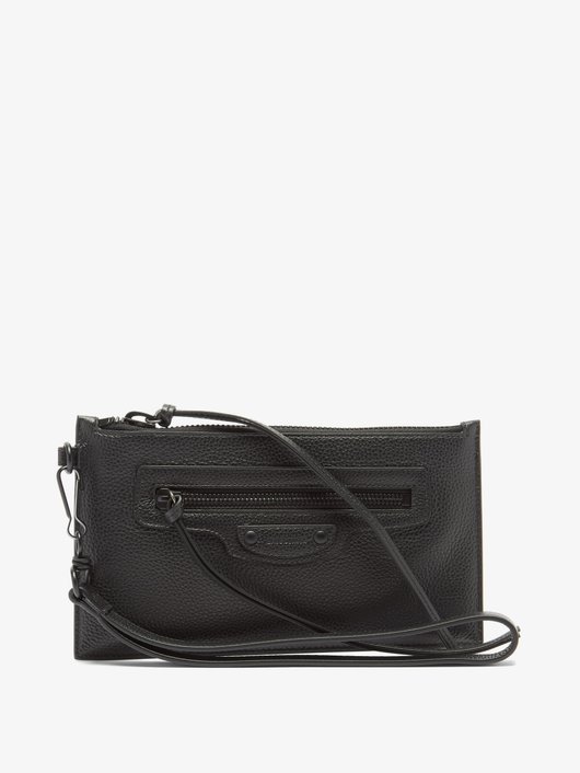 Neo Classic small grained-leather pouch