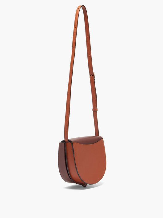 Heel leather cross-body bag