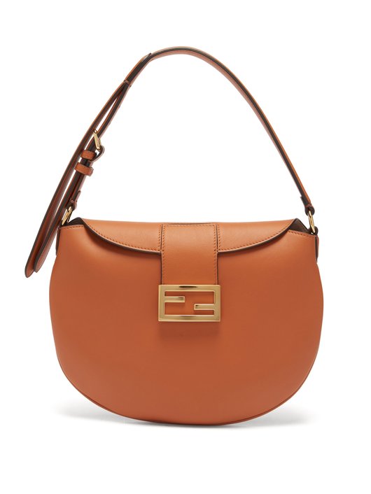 Croissant FF-logo leather shoulder bag