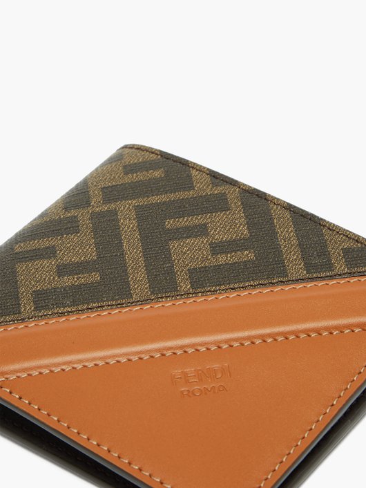 FF canvas and leather bi-fold wallet