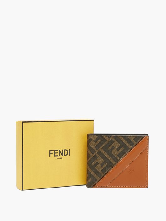 FF canvas and leather bi-fold wallet