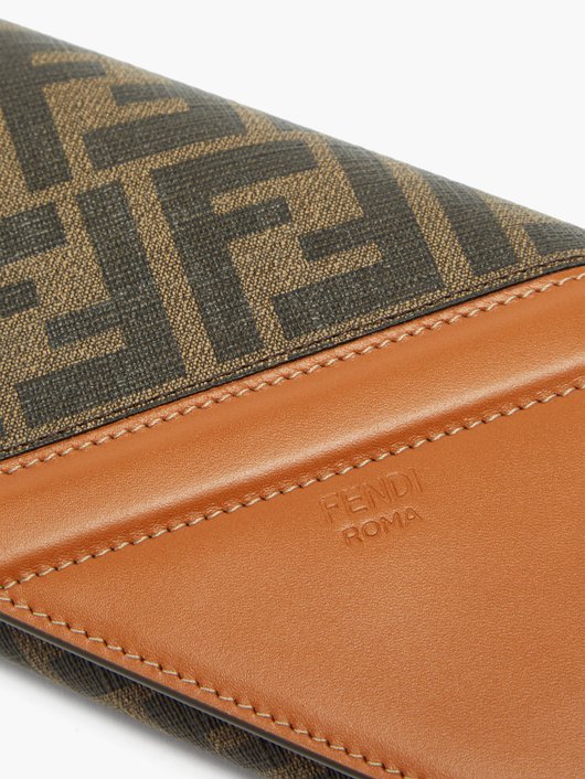 FF-monogram canvas and leather continental wallet