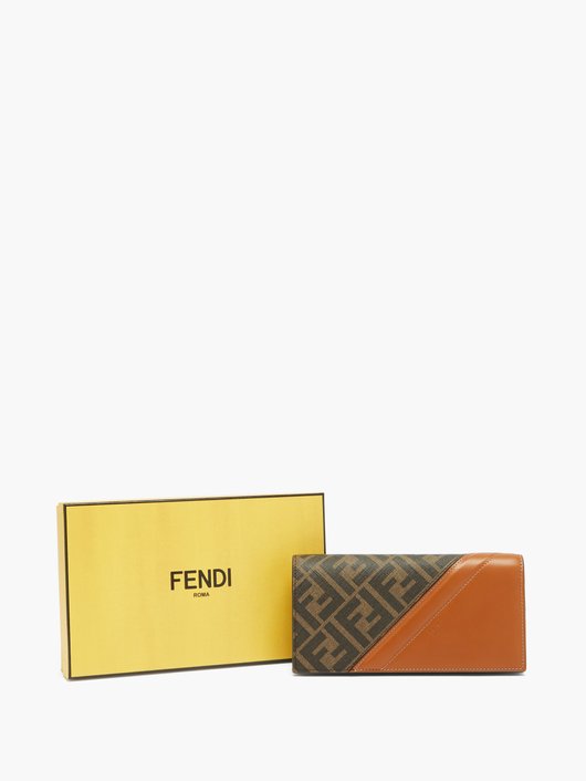 FF-monogram canvas and leather continental wallet