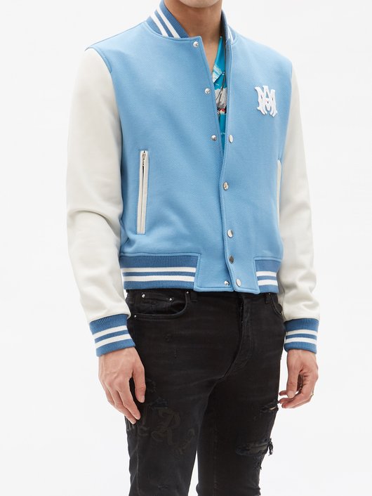 Skeletal logo-embroidered wool-blend jacket