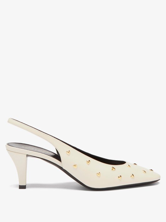 Carole heart-stud leather pumps