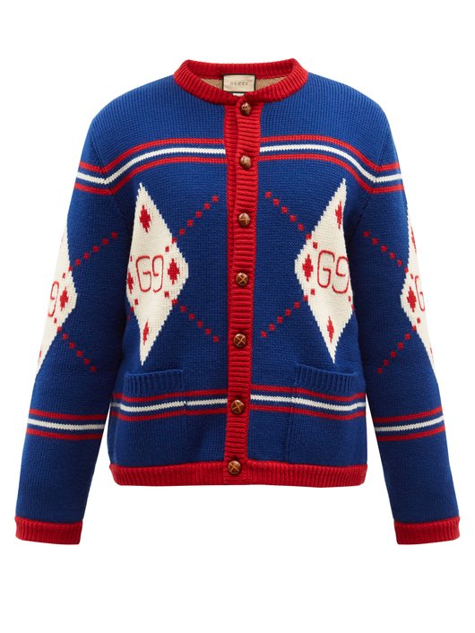 Gucci GG-logo jacquard wool cardigan