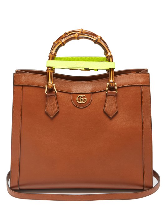 Diana bamboo-handle leather tote bag