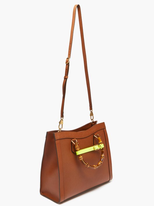 Diana bamboo-handle leather tote bag