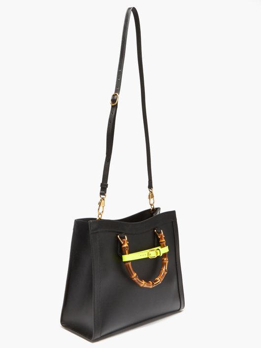 Diana bamboo-handle leather tote bag