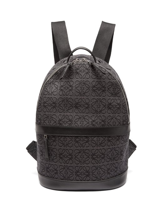 Anagram-jacquard canvas backpack