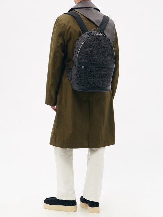 Anagram-jacquard canvas backpack