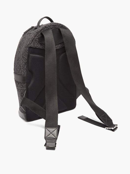 Anagram-jacquard canvas backpack