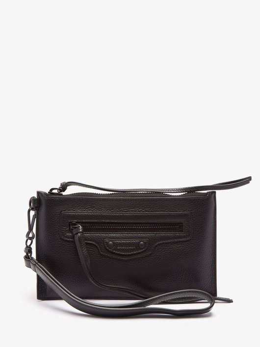 Balenciaga Neo Classic grained-leather pouch