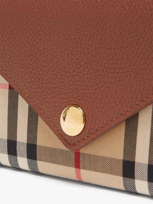 Halton House-check leather continental wallet