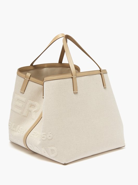 Logo-appliqué canvas tote bag