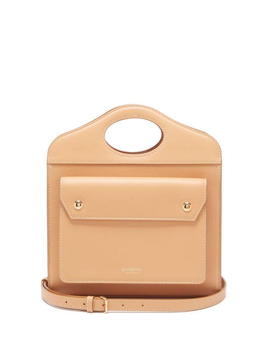 Pocket mini leather cross-body bag