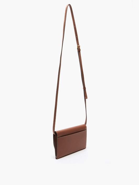 Logo-print grained-leather cross-body bag