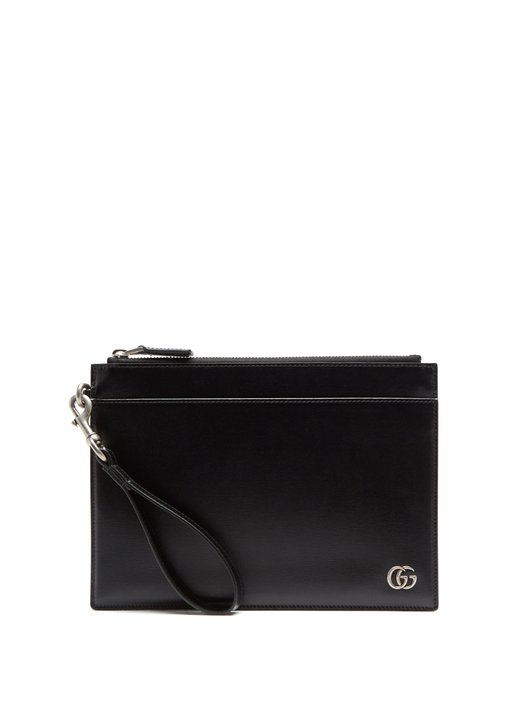 GG zipped leather cardholder pouch