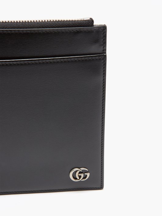 GG zipped leather cardholder pouch