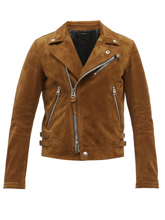 ÁO TOM FORD Zipped suede biker jacket SS2022