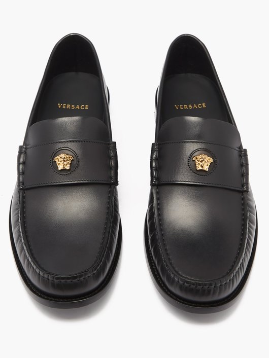 Medusa-head leather loafers