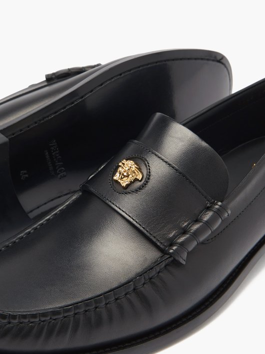 Medusa-head leather loafers