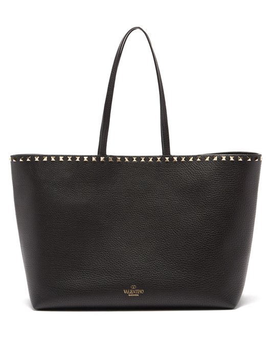 Rockstud leather tote bag