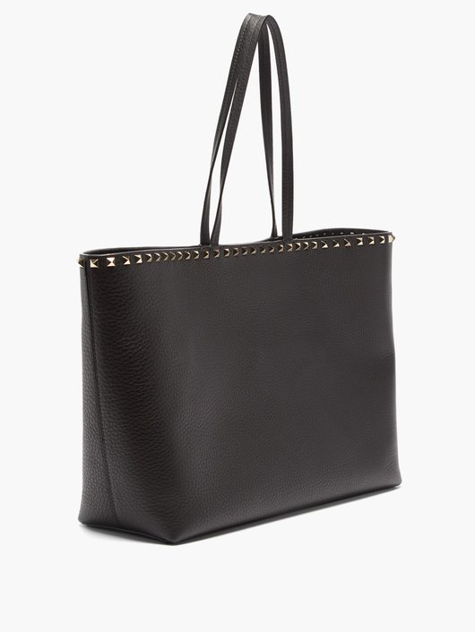 Rockstud leather tote bag