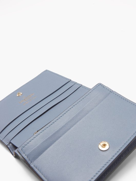 Rockstud leather bi-fold wallet