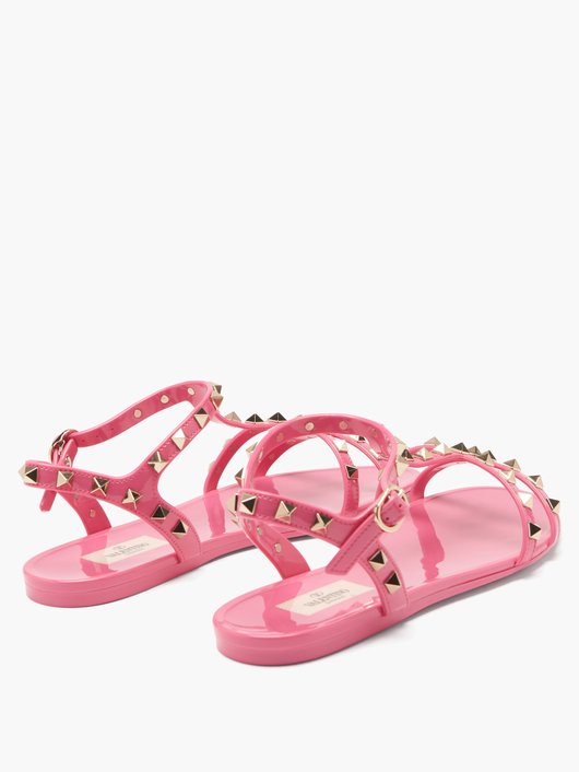 Rockstud jelly flat sandals