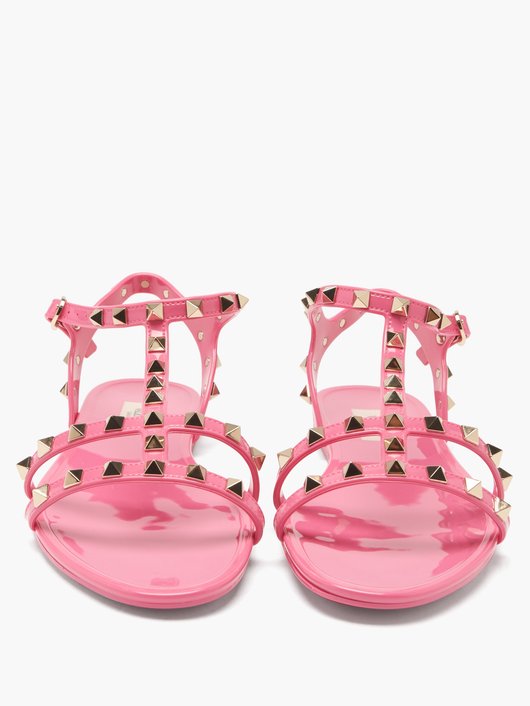 Rockstud jelly flat sandals