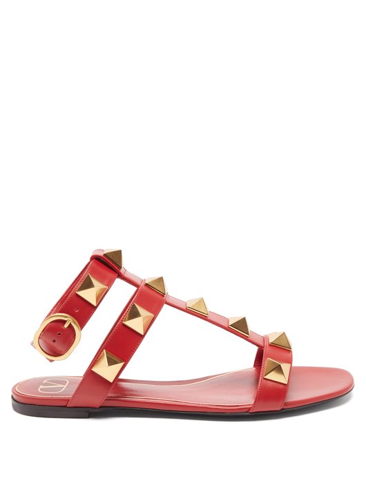 Roman Stud flat leather sandals