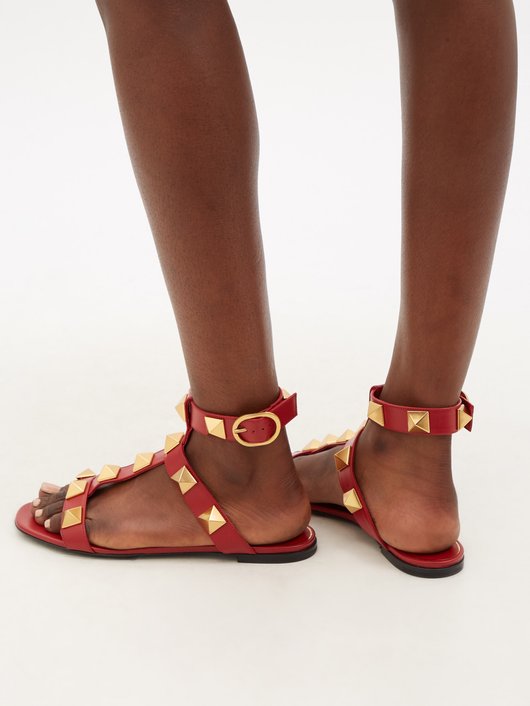 Roman Stud flat leather sandals