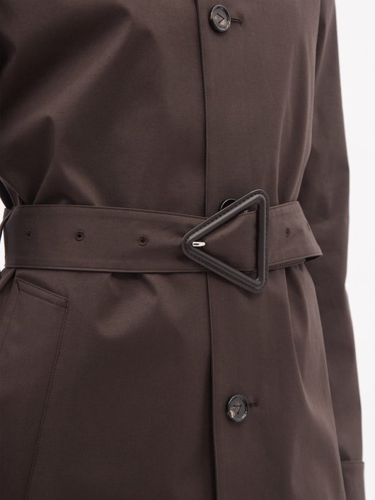 Single-breasted water-repellent canvas trench coat