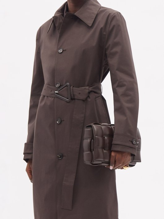 Single-breasted water-repellent canvas trench coat