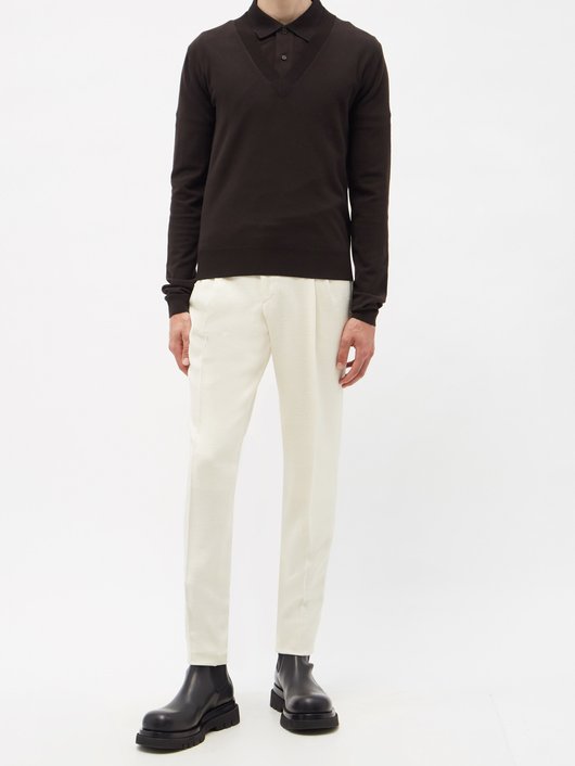 Bottega Veneta V-neck fine-knit wool-blend sweater