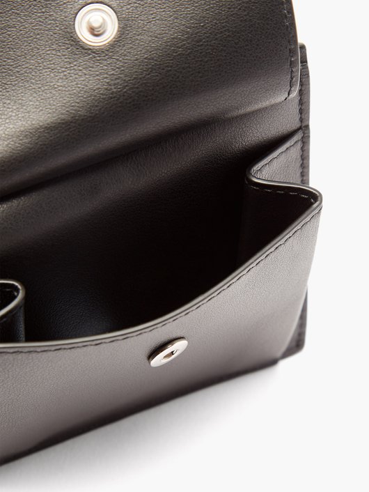 Intrecciato-leather bi-fold wallet