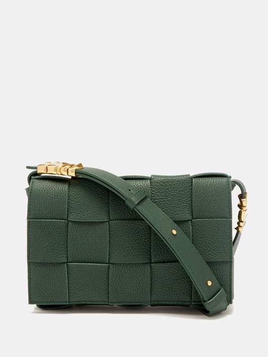 Cassette small Intrecciato leather cross-body bag