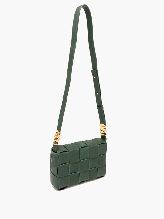 Cassette small Intrecciato leather cross-body bag