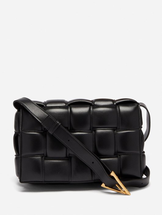 Cassette Intrecciato-leather cross-body bag