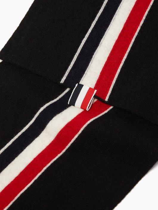 Thom Browne Tricolour-intarsia merino-wool scarf