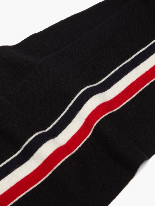 Thom Browne Tricolour-intarsia merino-wool scarf