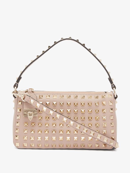 Rockstud leather shoulder bag