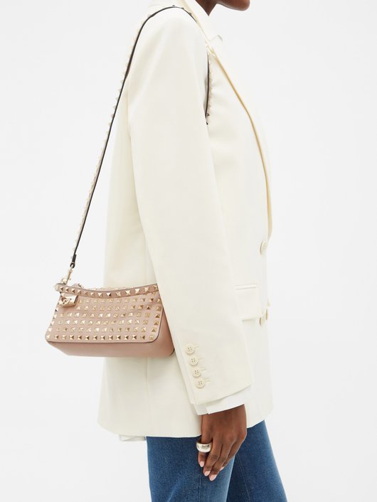 Rockstud leather shoulder bag