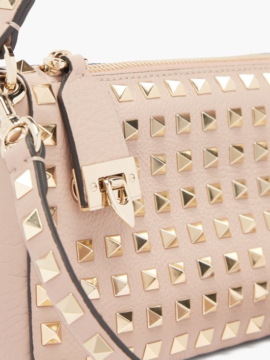 Rockstud leather shoulder bag